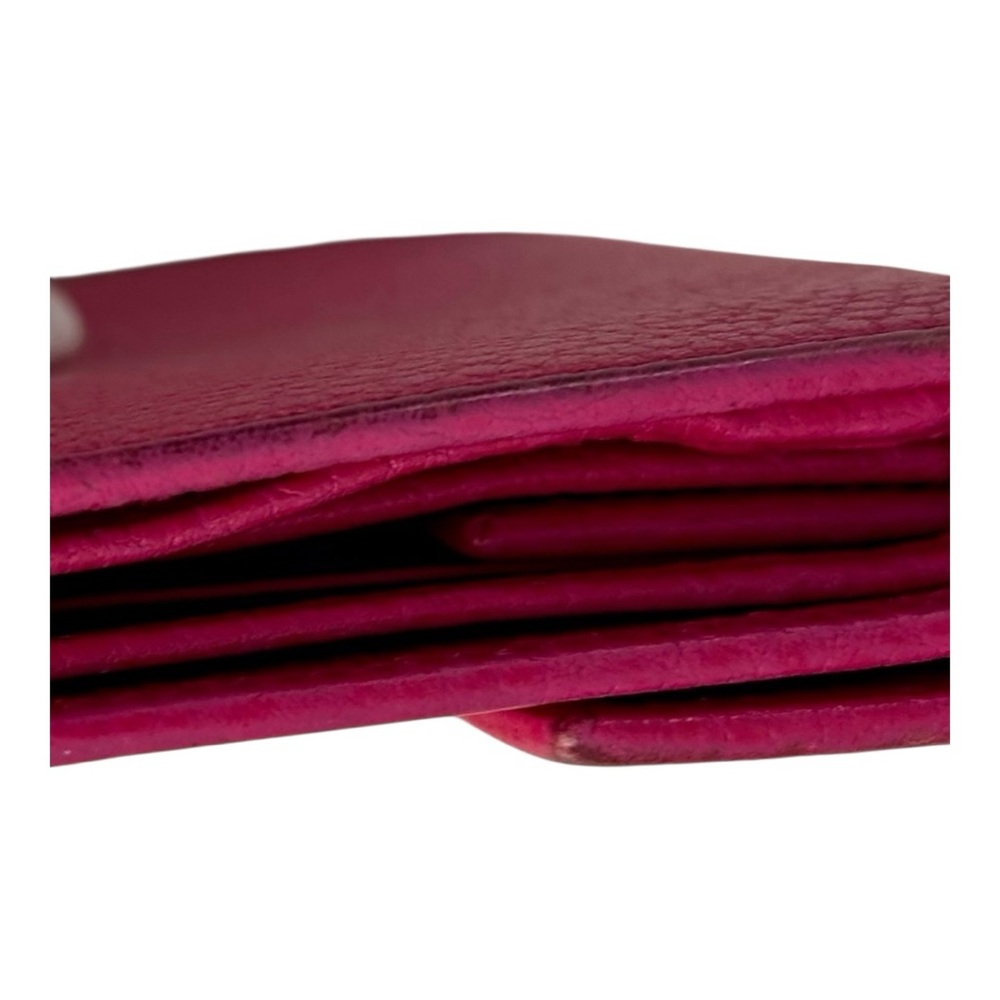 ✨💎GUCCI💎✨MAGENTA PEBBLED LEATHER WALLET W/DUSTY & CHAIN - Picture 4 of 7